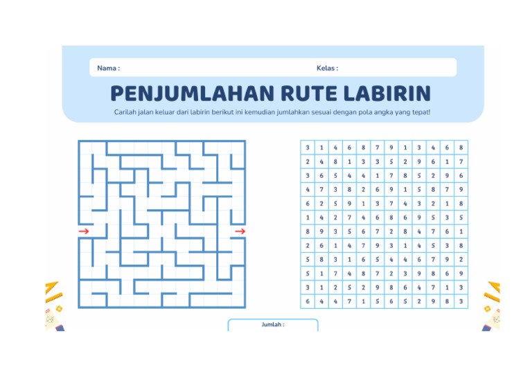 penjumlahan labirin | PDF