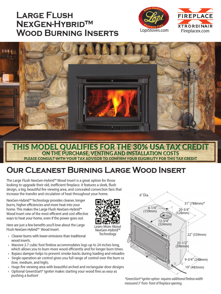 Large Flush Wood Insert Brochure 98801097 | PDF | Fireplace | Building ...
