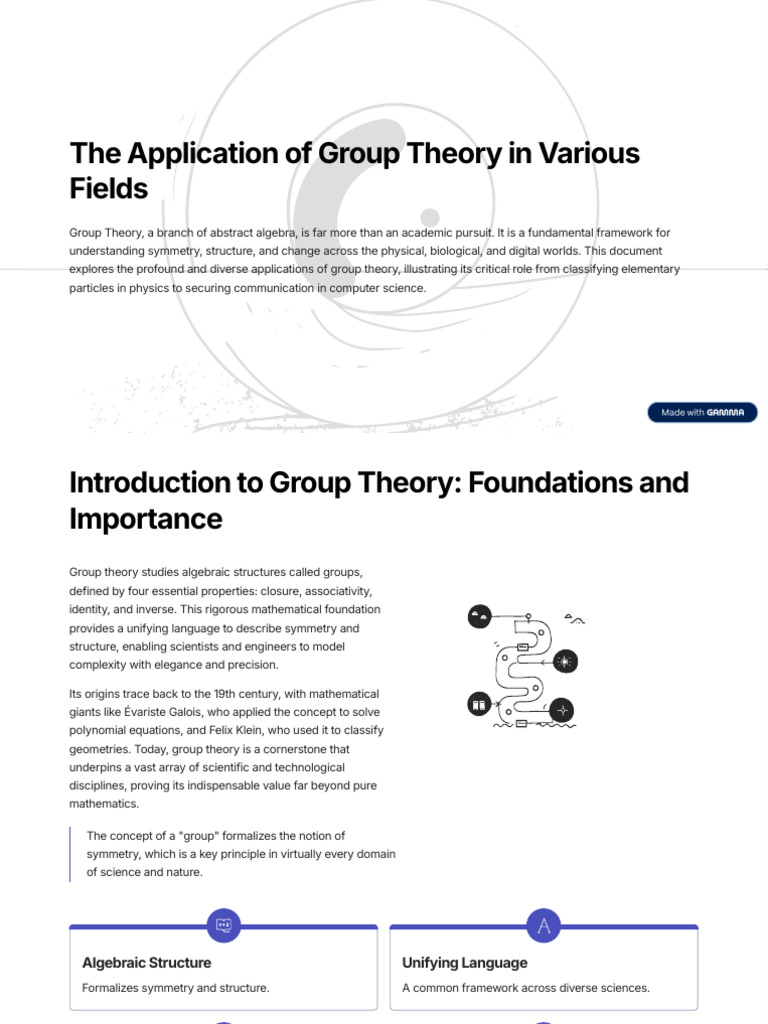 Applications of Group Theory in Science | PDF | Group Theory | Group ...