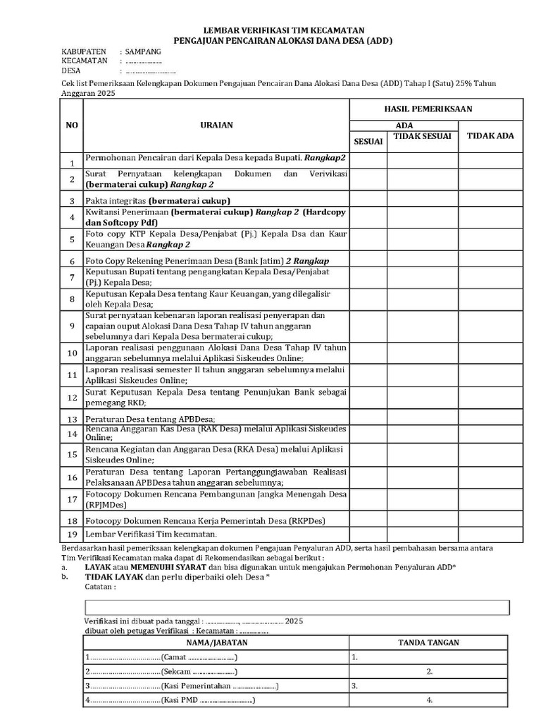 Format Pengajuan ADD Tahap I 2025_Edr Upadate Pole | PDF