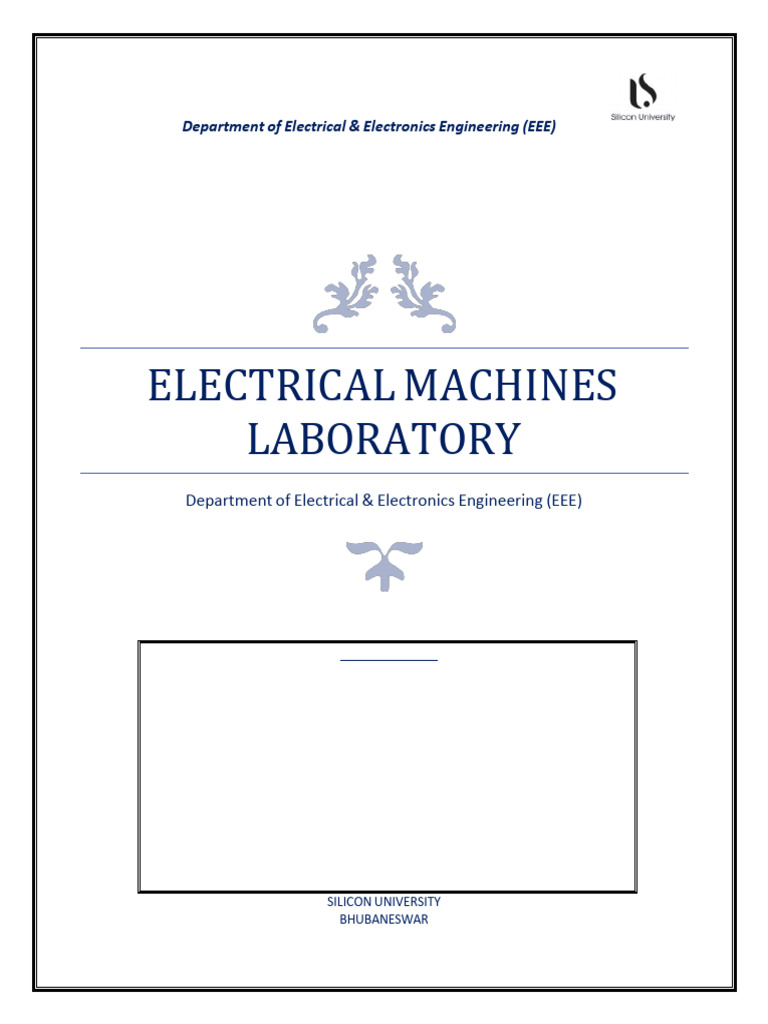 Electrical Machines Lab Manual | PDF | Electric Motor | Voltage