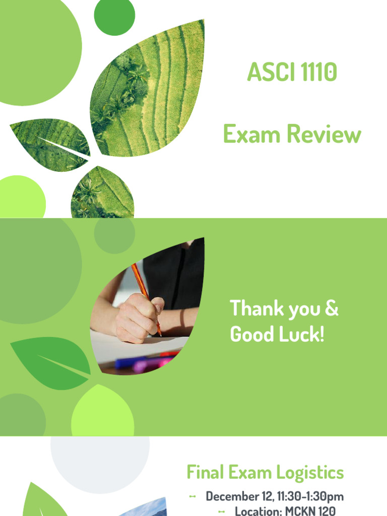 ASCI 1110 Final Exam Review Guide | PDF