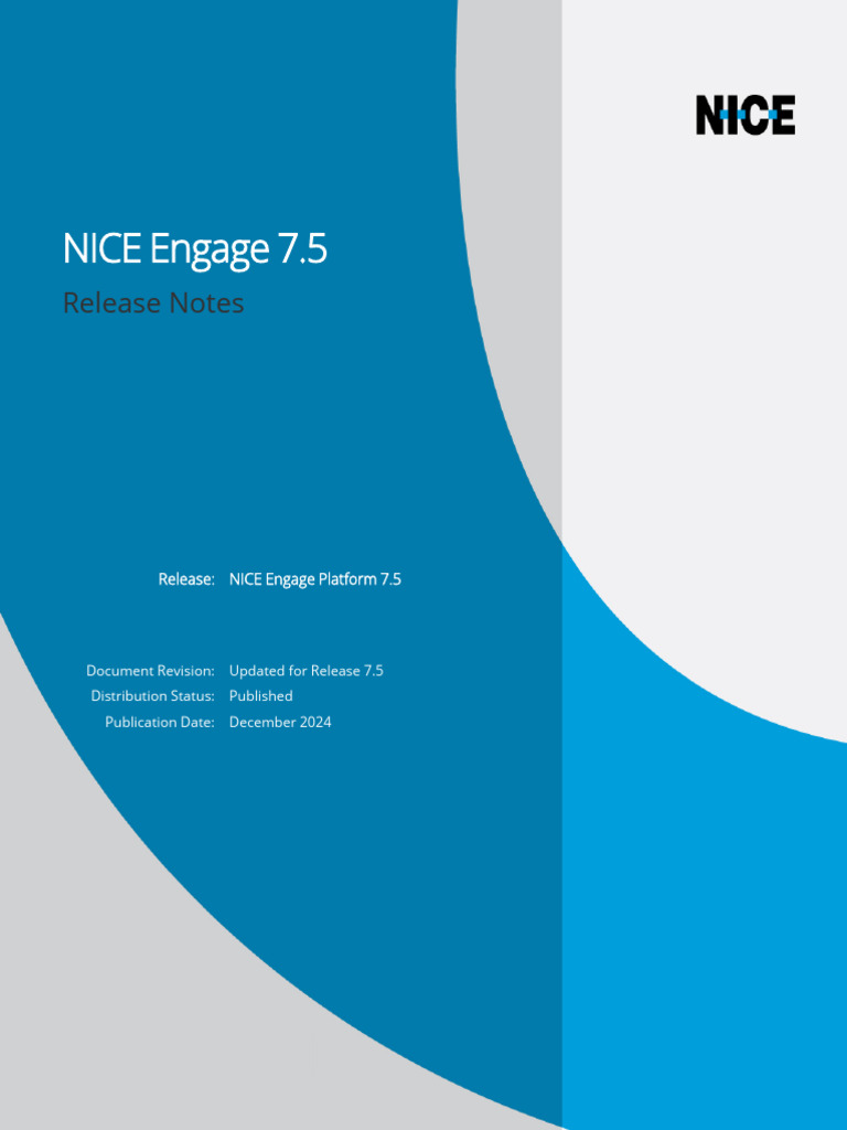NICE Engage Platform 7.5 Release Notes | PDF | Computing