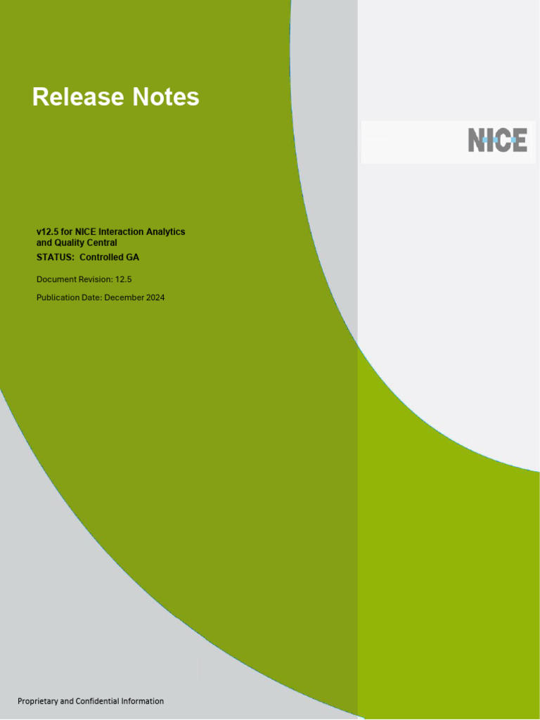 NICE Interaction Analytics v12.5 Release Notes | PDF | Metadata | Tag ...