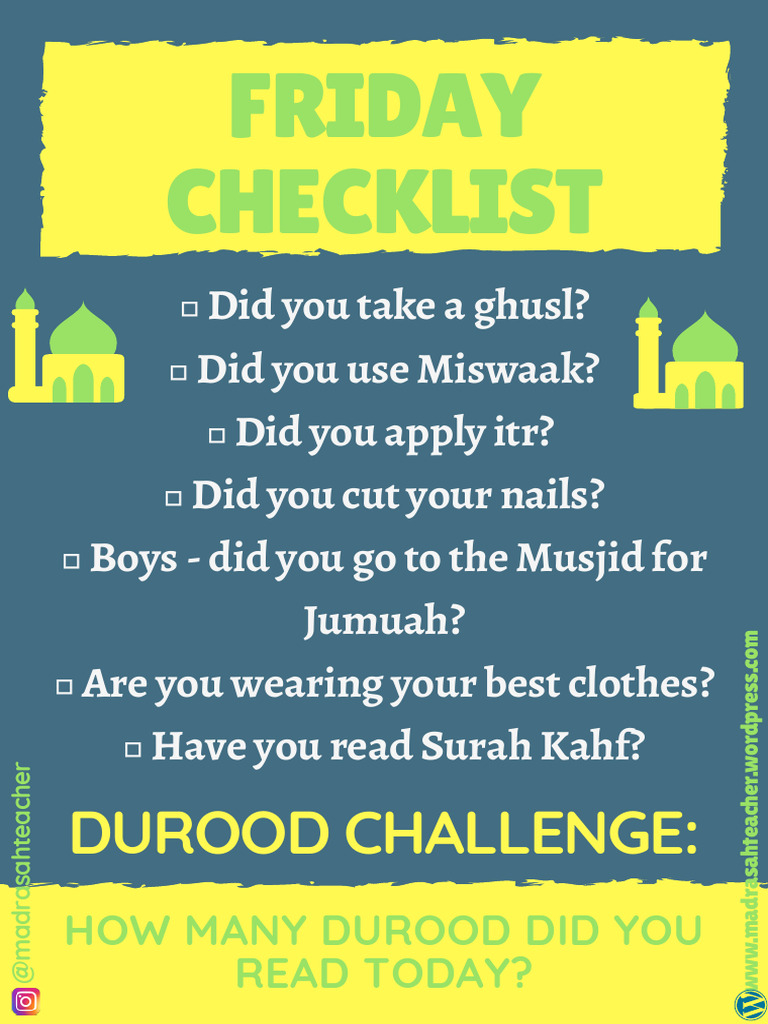 Friday Durood Challenge Checklist | PDF