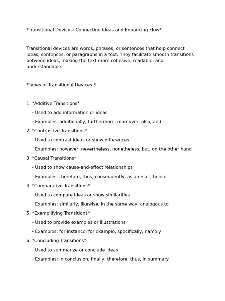 Transitional Devices for Better Writing | PDF