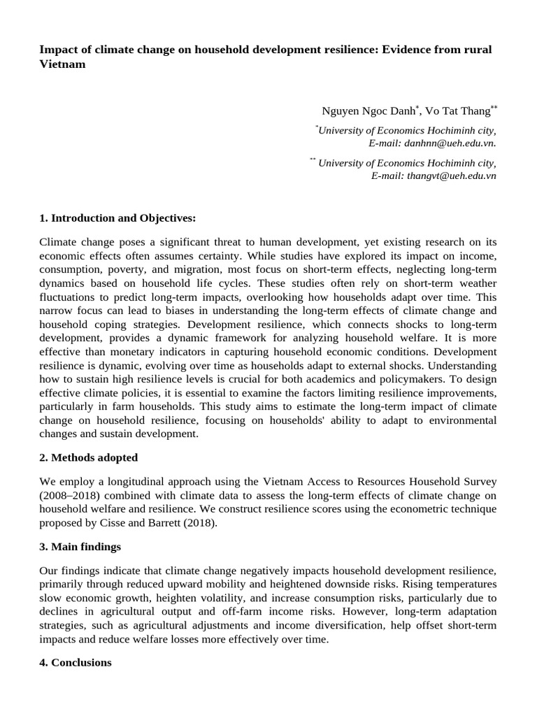 Call for Paper_abstract | PDF | Climate Resilience | Natural Environment