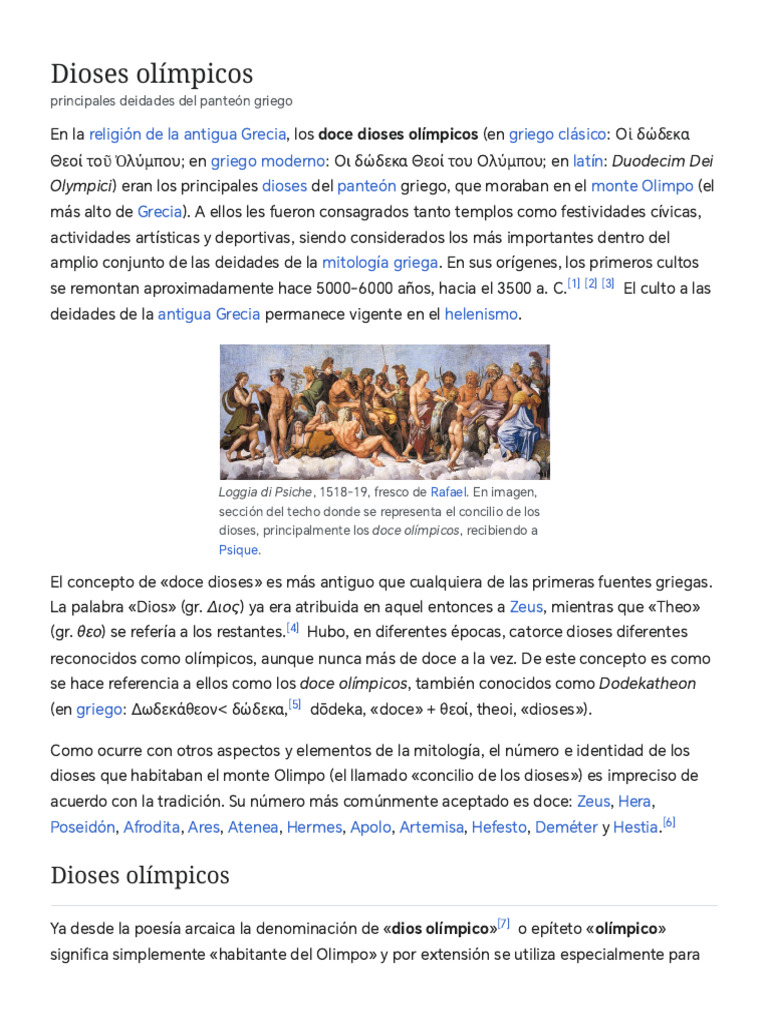 Doce Dioses Olímpicos de Grecia | PDF | Doce olímpicos | Religión ...