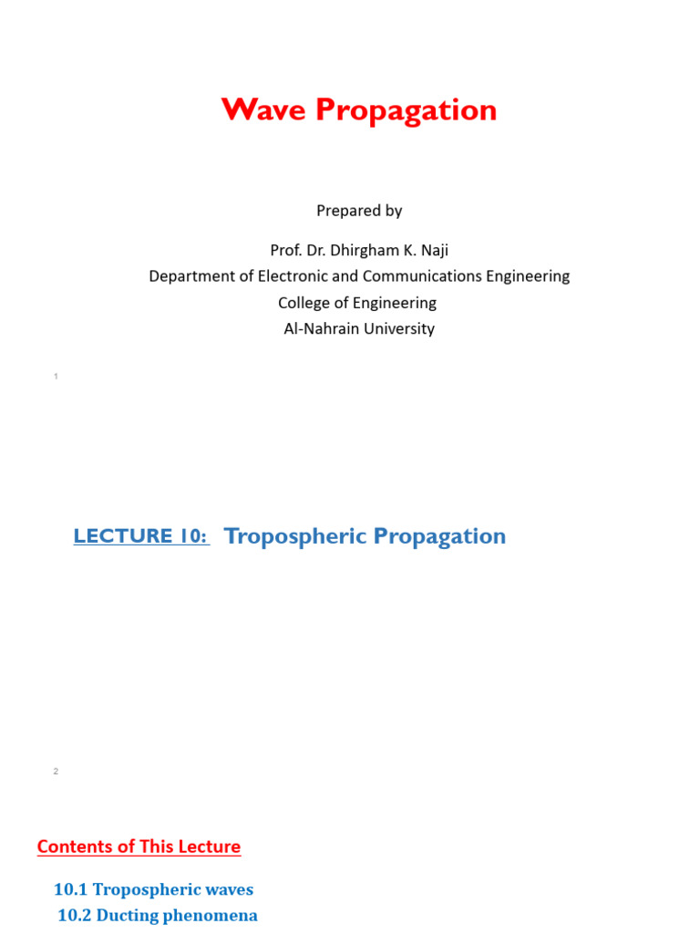 Tropospheric Wave Propagation Explained | PDF | Troposphere | Refraction