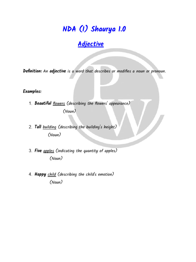 Understanding Adjectives and Their Uses | PDF | Adjective | Adverb