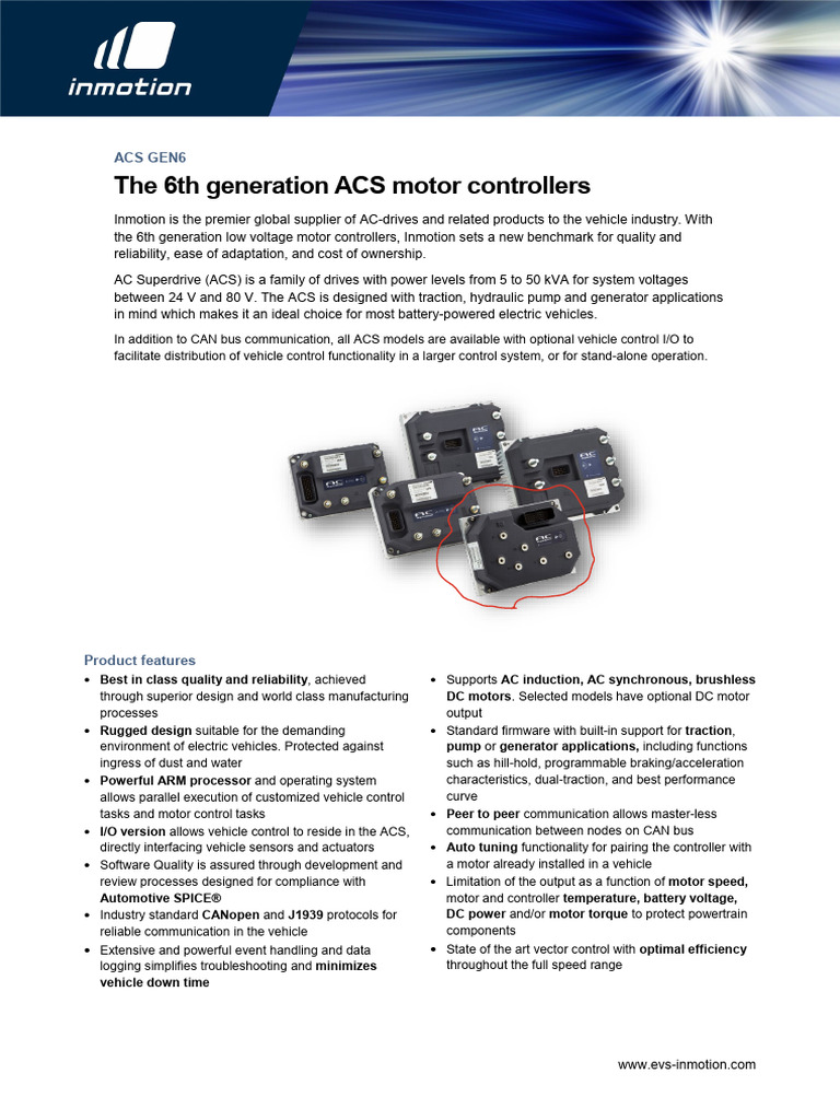 ACS GEN6 Motor Controllers Overview | PDF