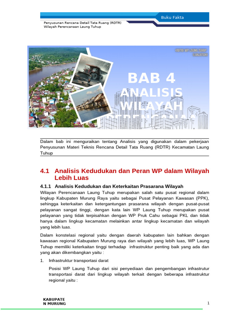 Analisis RDTR Wilayah Laung Tuhup | PDF