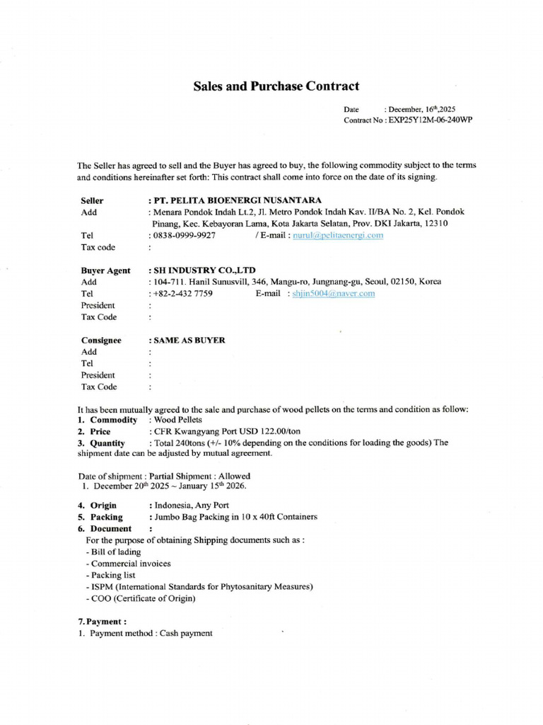 Draft Sales Contract | PDF