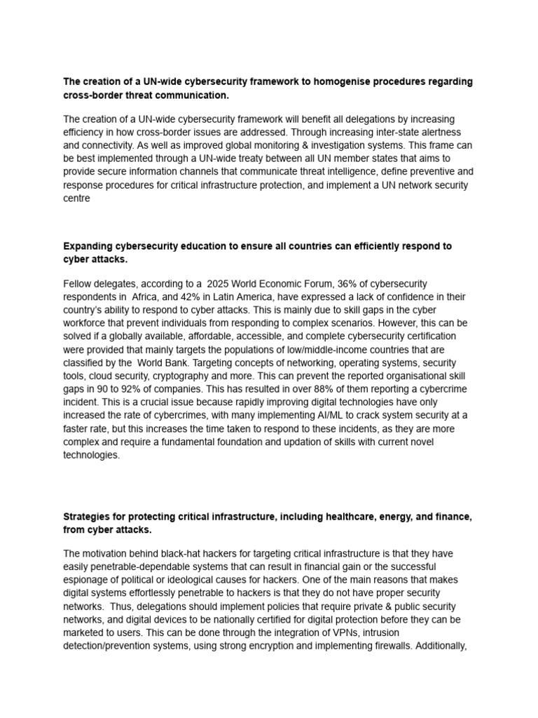 Moderated Caucus Topics | PDF | Computer Security | Security