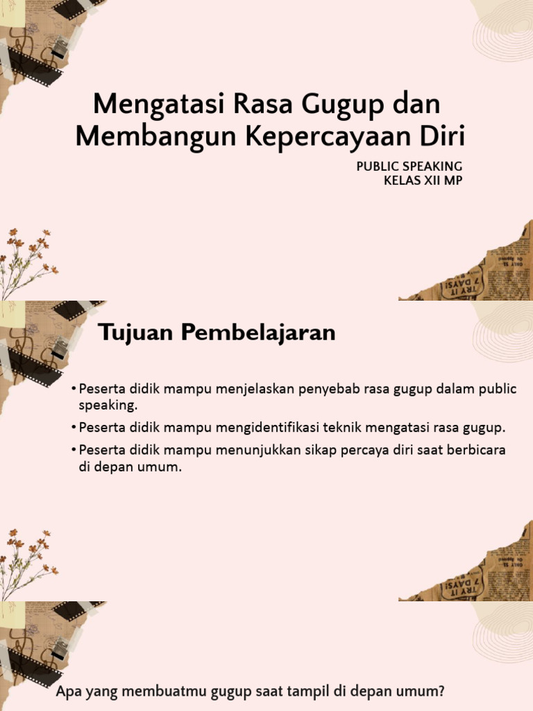 Atasi Gugup dan Tingkatkan Kepercayaan Diri | PDF
