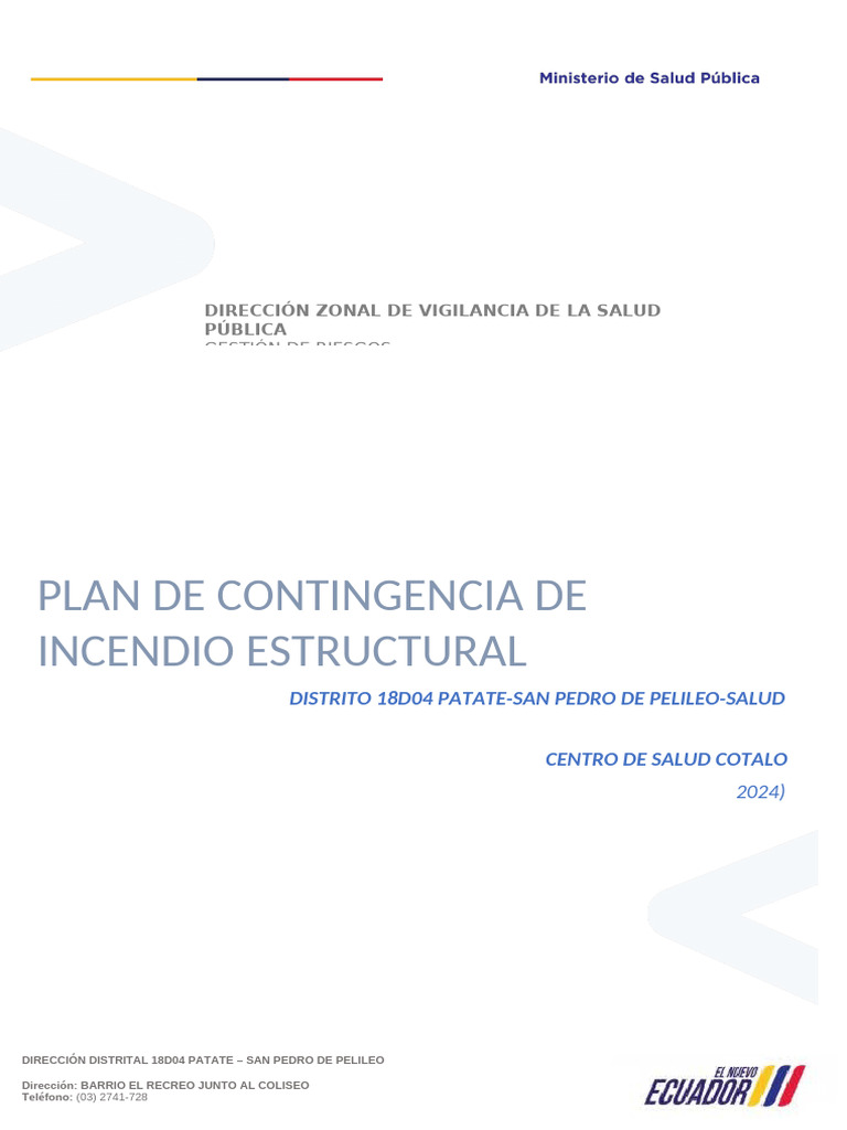 Plan de Contingencia Incendios Salud Cotalo | PDF | Hospital | Incendios