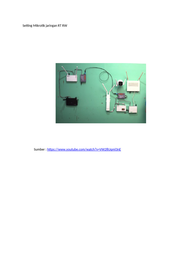 Setting MIkrotik Jaringan RT RW | PDF