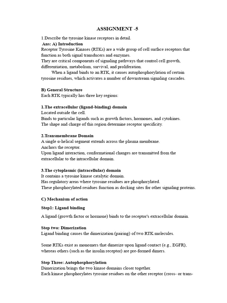 assignment 5 | PDF | Cell Signaling | Signal Transduction