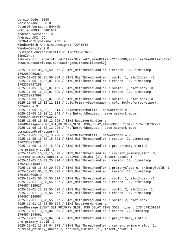 Mobile Network Logs for CPH1931 | PDF | Embedded Linux Distributions ...
