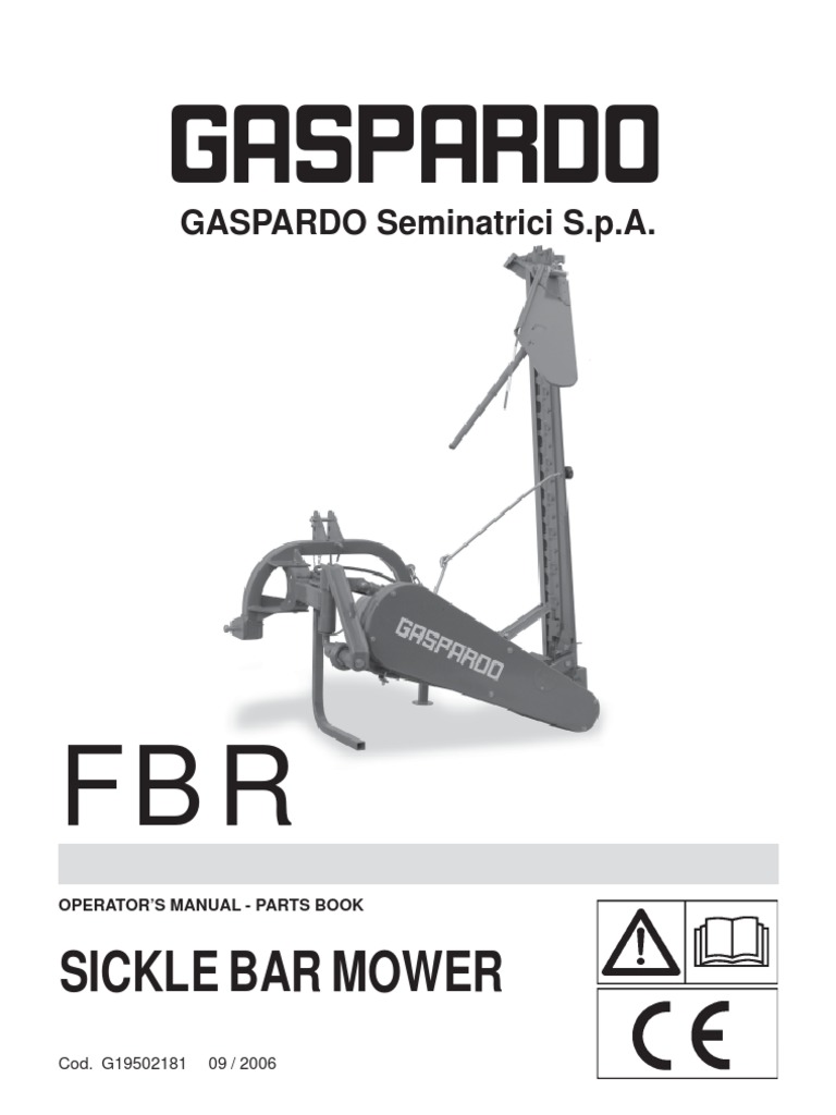 Gaspardo Sickle Bar Mower Owners Manual