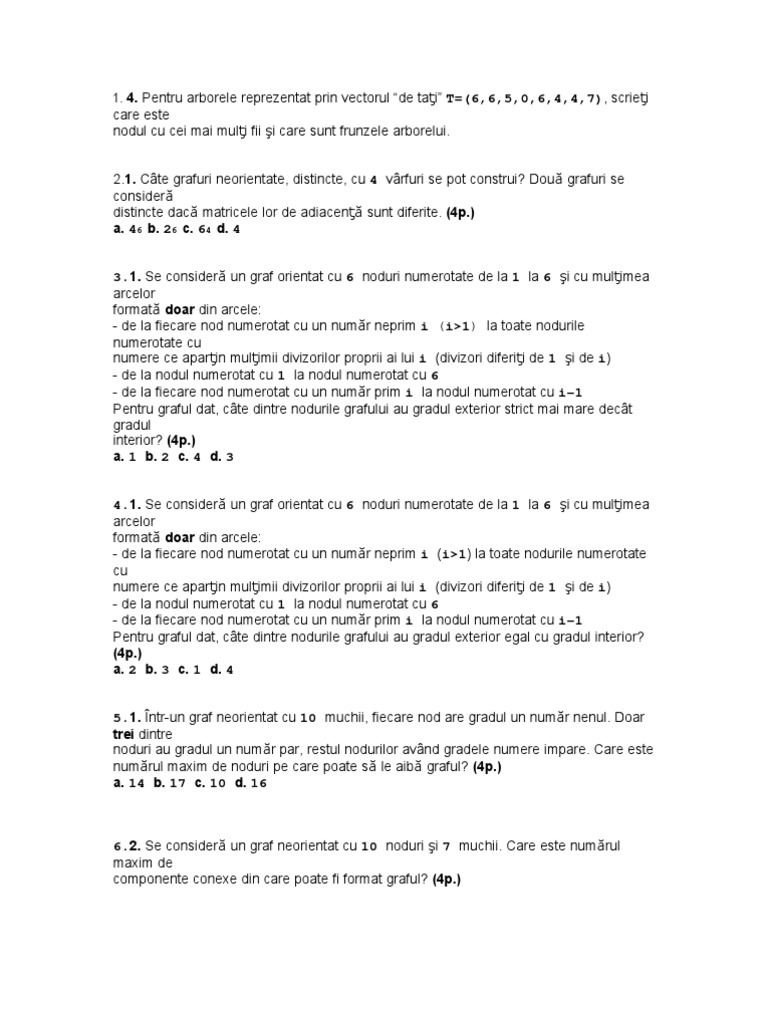 Probleme Informatica Grafuri | PDF