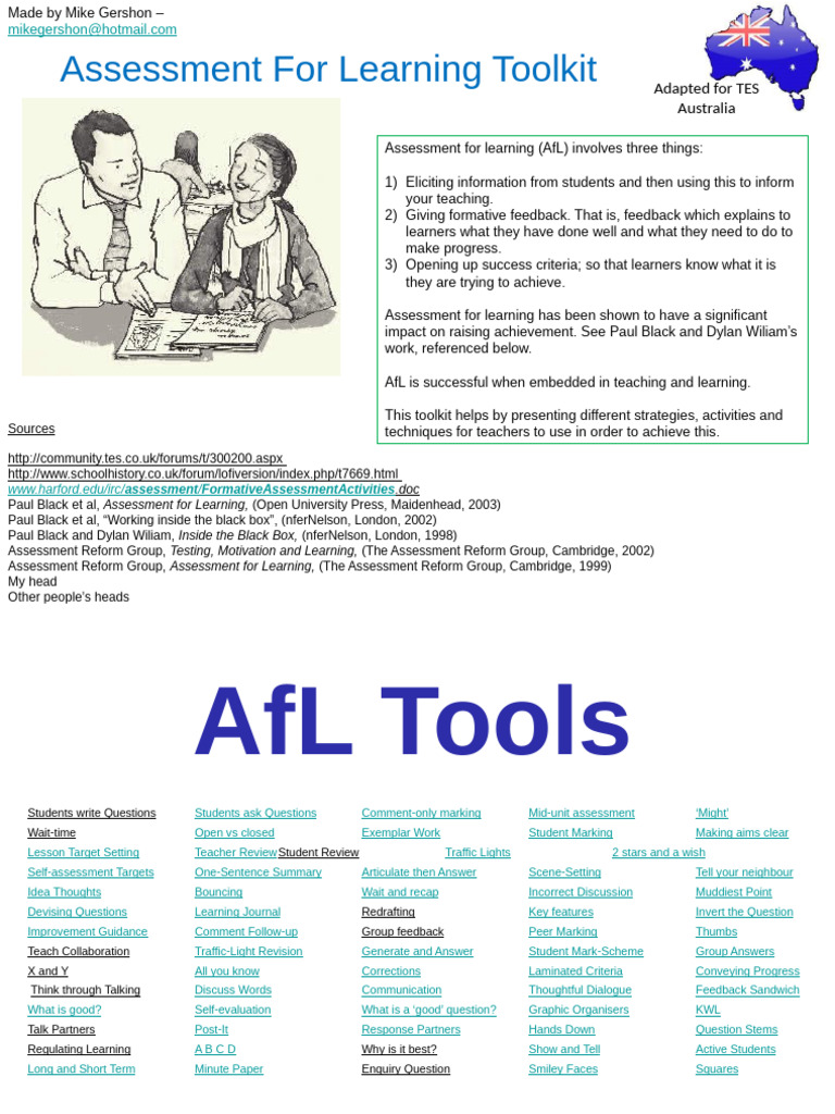 001 - Assessment for Learning Toolkit - Australian Version | PDF ...