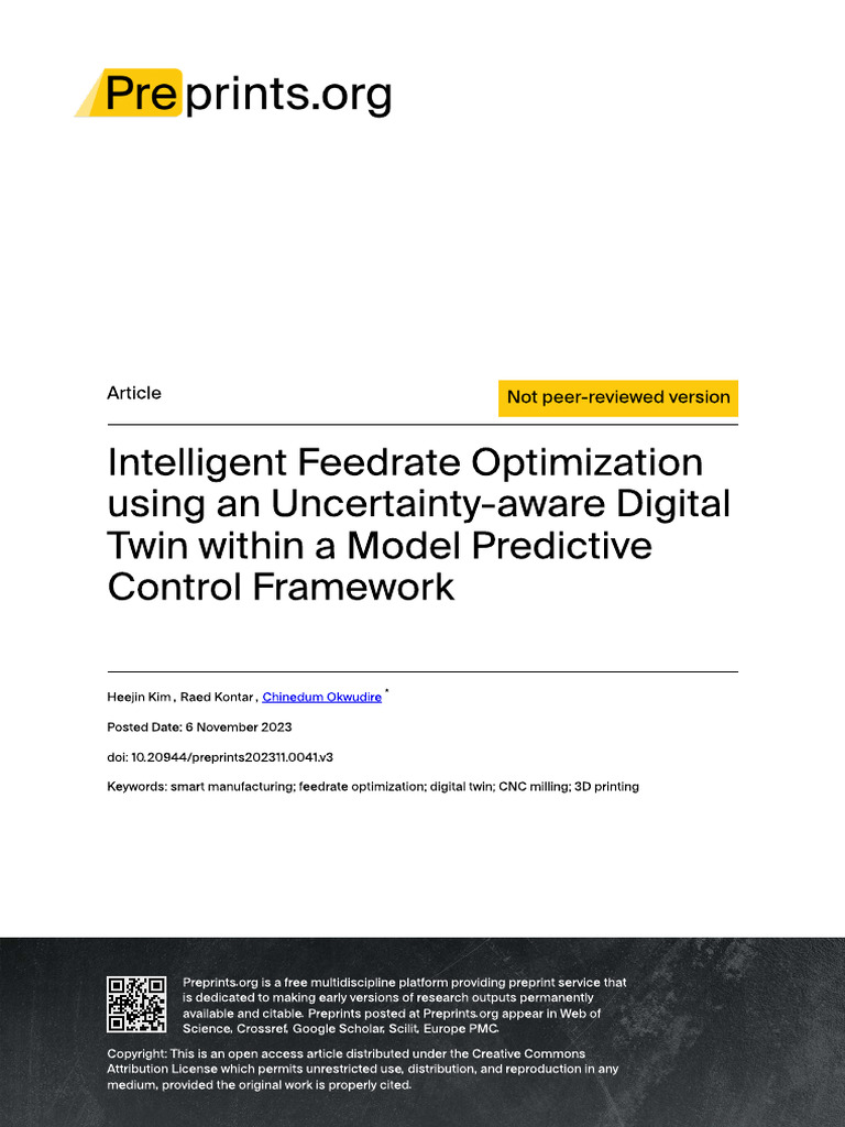 Intelligent Feedrate Optimization Framework | PDF | Mathematical ...