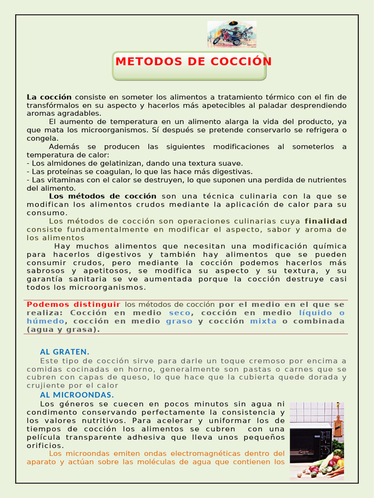 Métodos de Cocción de Alimentos | PDF | Cocinando | Fritura