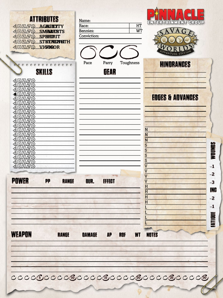 SWADE Character Sheet | PDF