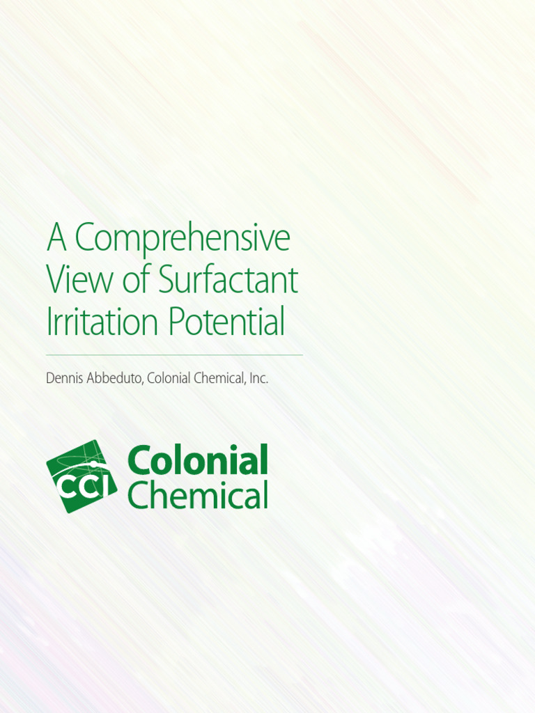 Surfactant Irritation Testing Insights | PDF | Surfactant | Chemistry