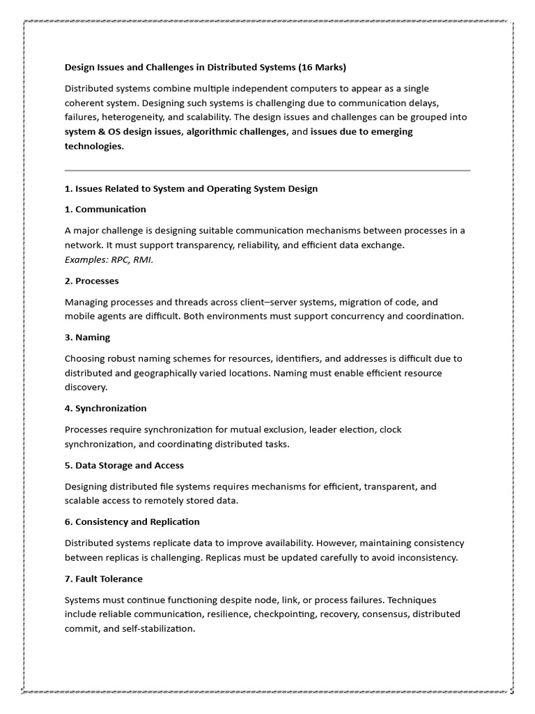 Challenges in Designing Distributed Systems | PDF | Distributed ...