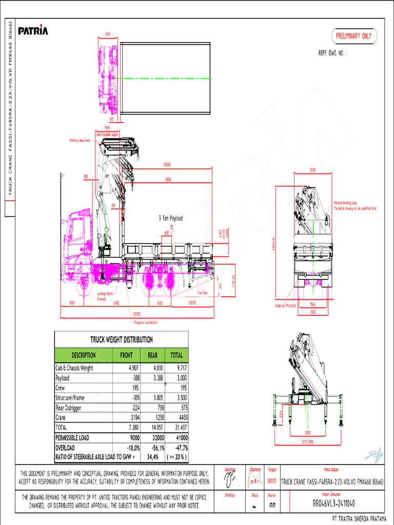CRANE TRUCK _ FASSI F485RA.2.23 _ VOLVO FMX460 6x6 __ (RR046VL3-2411040 ...