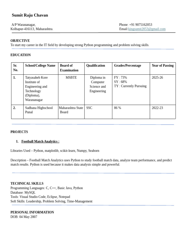 Sumit Chavan | PDF