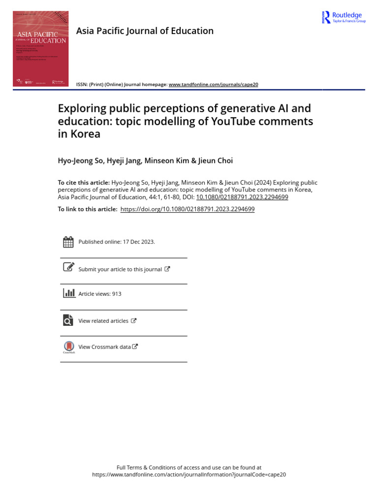 Exploring Public Perceptions of Generative AI and Education Topic ...