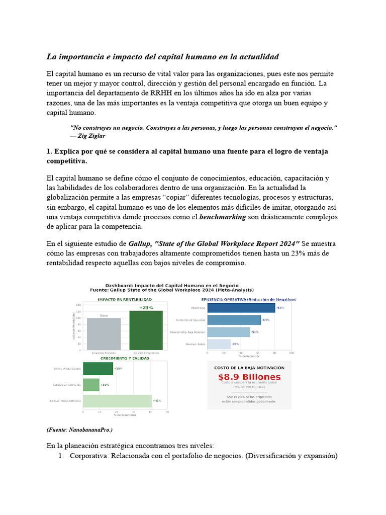 Impacto del Capital Humano en Empresas | PDF | Gestión de recursos ...