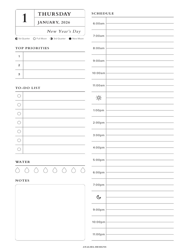 January 2026 Weekly Planner Template | PDF