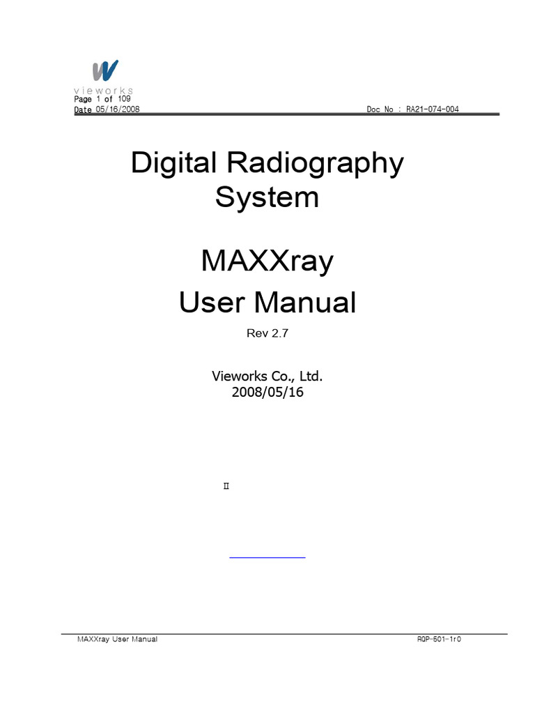 MAXXray Digital Radiography Manual | PDF | Electromagnetic ...