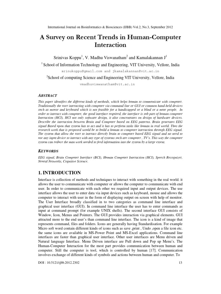 Trends in Human-Computer Interaction | PDF | Graphical User Interfaces ...
