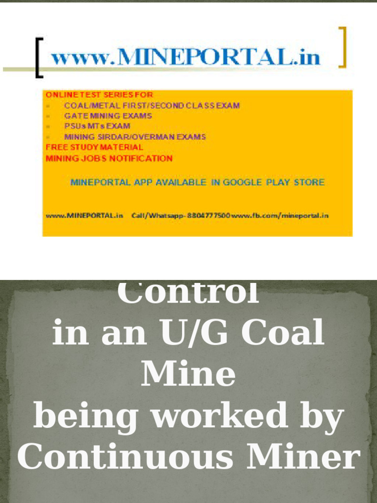 Strata Control in Continuous Mining | PDF | Mining | Coal Mining