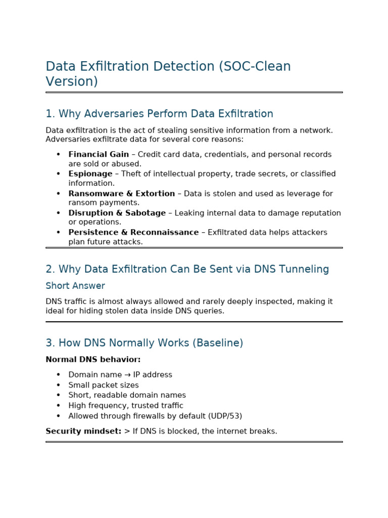 Data Exfiltration via DNS Tunneling Guide | PDF | Domain Name System ...