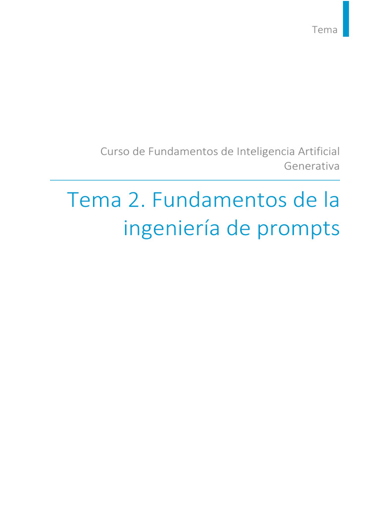 Ingeniería de Prompts en IA Generativa | PDF | Inteligencia artificial ...
