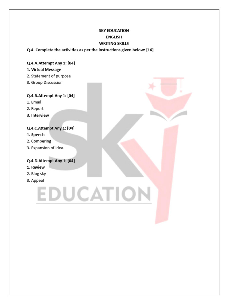 English Writing Skills Activities Guide | PDF