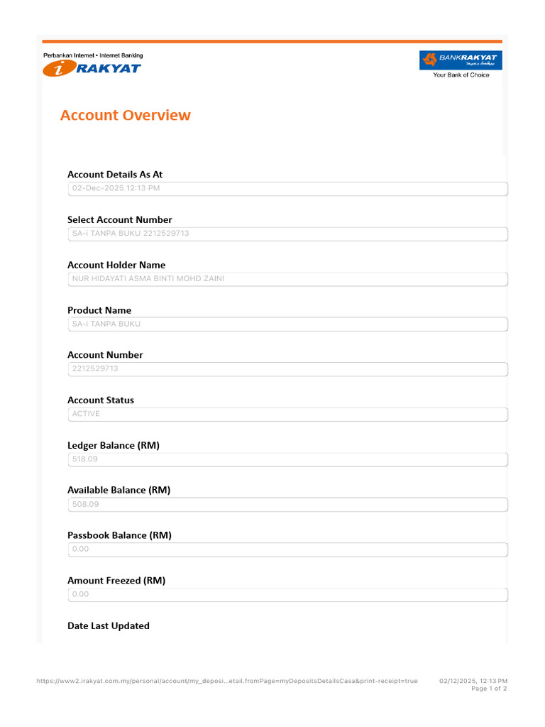 Account Overview and Balances Report | PDF