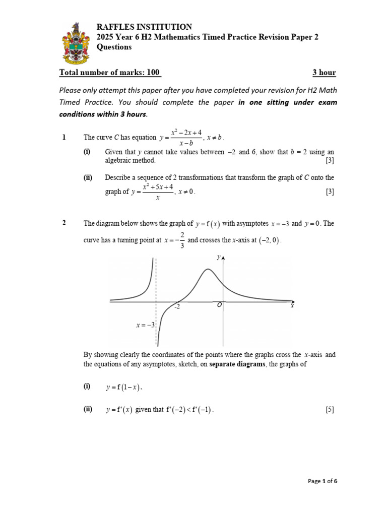 2025 H2 Math Timed Practice Paper 2 | PDF | Tetrahedron | Mathematics