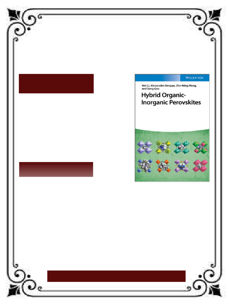 Hybrid Organic Inorganic Perovskites 1. Edition Wei Li ebook available ...