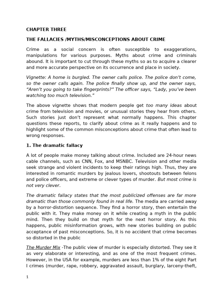 Debunking Crime Myths and Misconceptions | PDF | Crimes | Crime & Violence