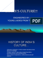 Indian'S Culture!!: Engineered By: Young Ladies From Tesl D