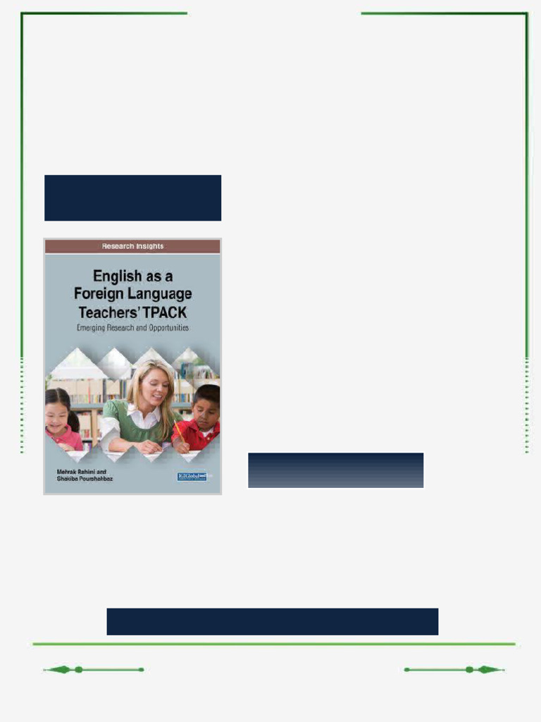English as a Foreign Language Teachers Tpack Emerging Research and ...