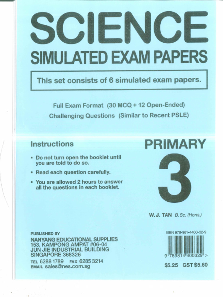 SCIENCE - Simulated Paper Grade 3 Elementary | PDF