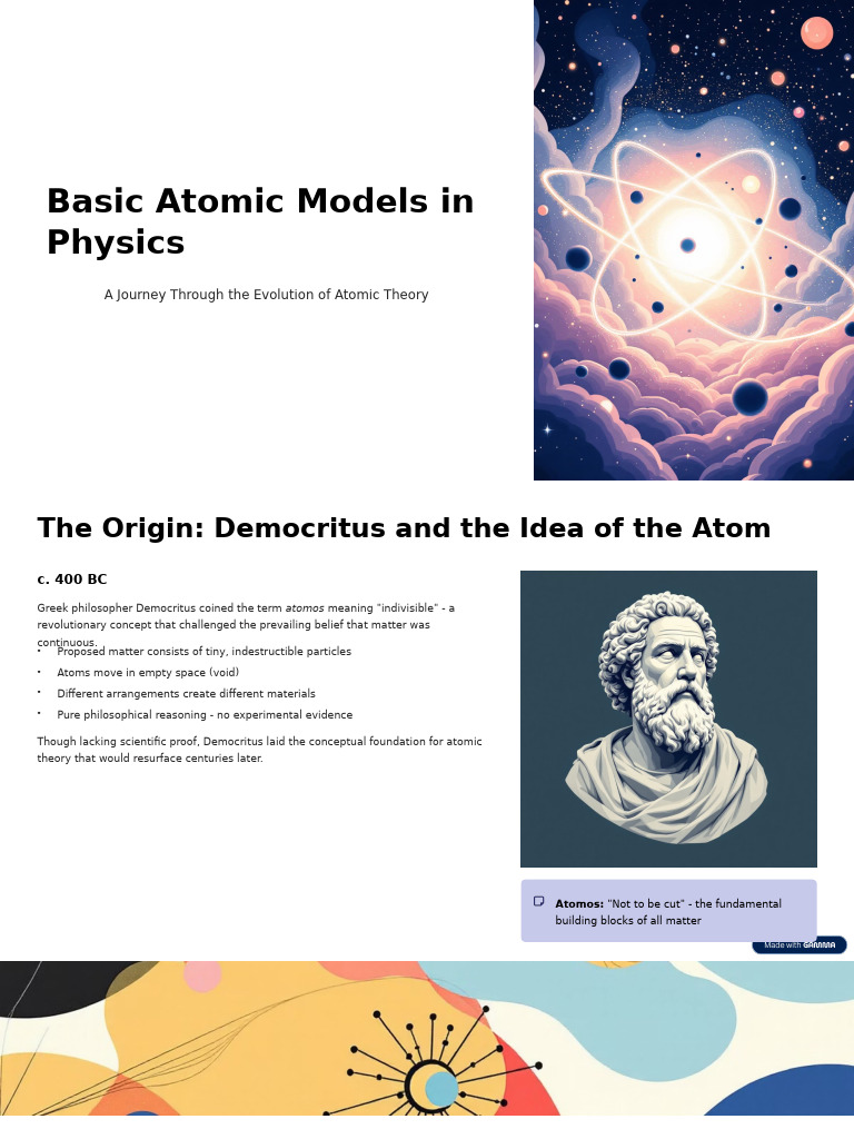 Evolution of Atomic Models in Physics | PDF | Atoms | Nuclear Physics